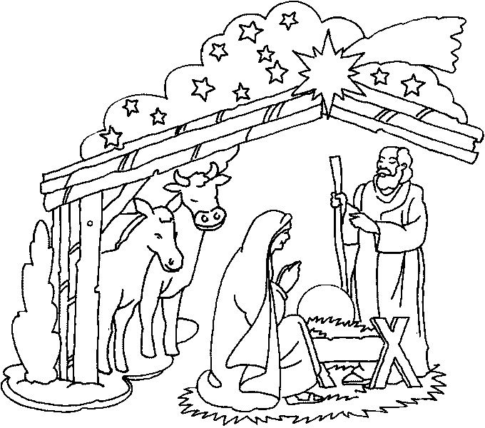 Creche de noel, Colorier, Couleur